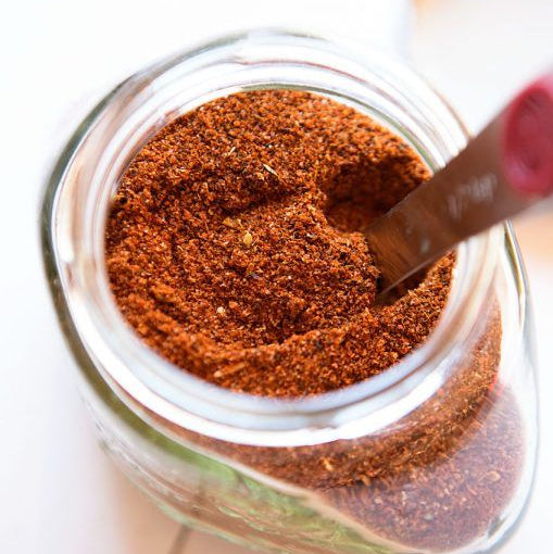 Close-up of Zee Spices Special Grill & Fry Masala showing rich texture and blended spices