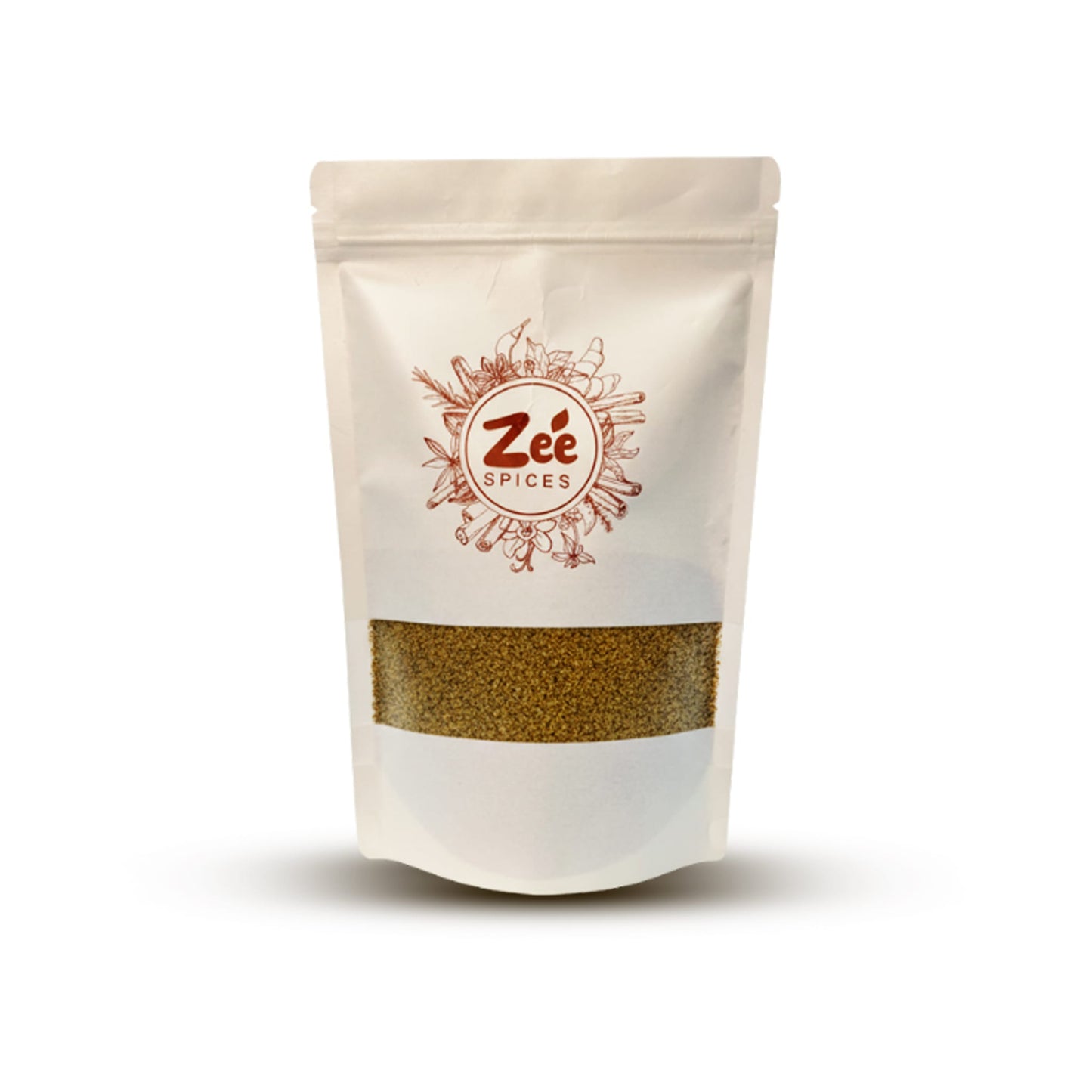 Zee Spices packaging with a white background containig coriander powder